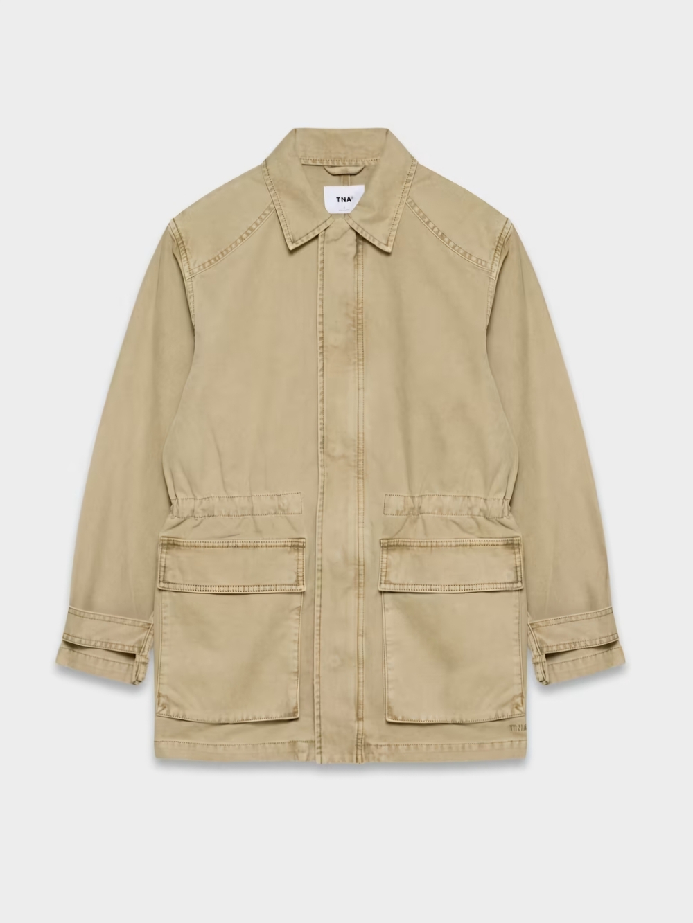 TNA Aritzia Jasper Field Jacket Vintage Tan Khaki 100% Cotton Size M